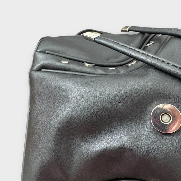 Killstar Black Silver Moon Star Chain Drop Leatherette Backpack - Gothic Witchy - Picture 10 of 10